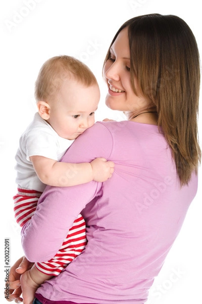 Obraz Mother holds baby boy
