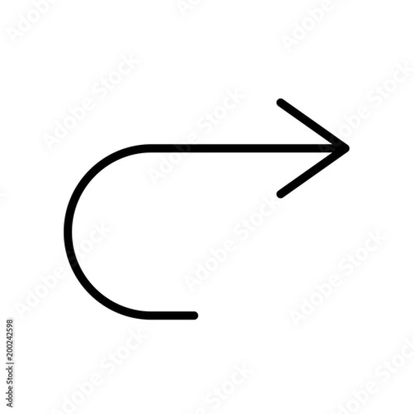 Fototapeta Arrow pointing to right icon  isolated on white background