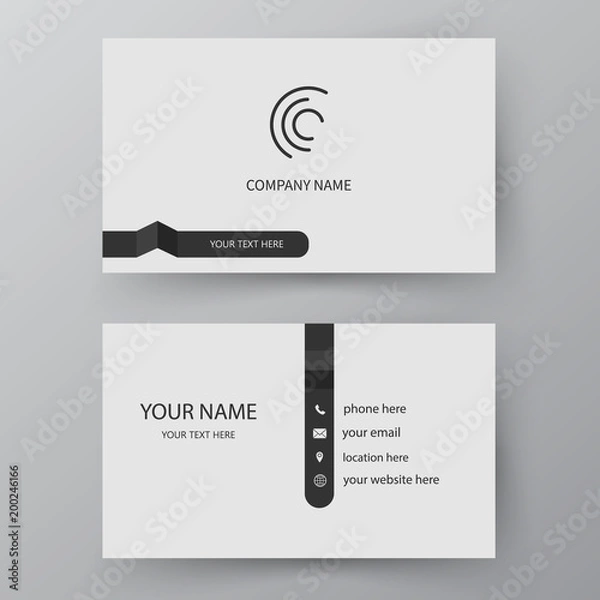 Fototapeta Vector business card template. Visiting card for business and personal use. Modern presentation card with company logo. Vector illustration design.