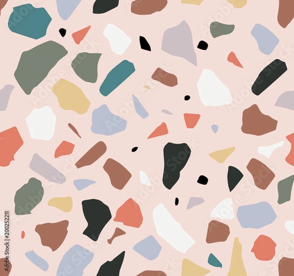 Obraz Terrazzo seamless pattern. Pastel colors. Marble.