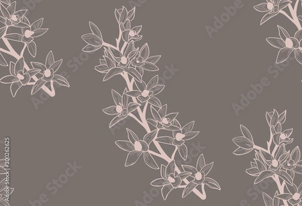 Fototapeta Vector Colorful Seamless Pattern with Drawn Flowers