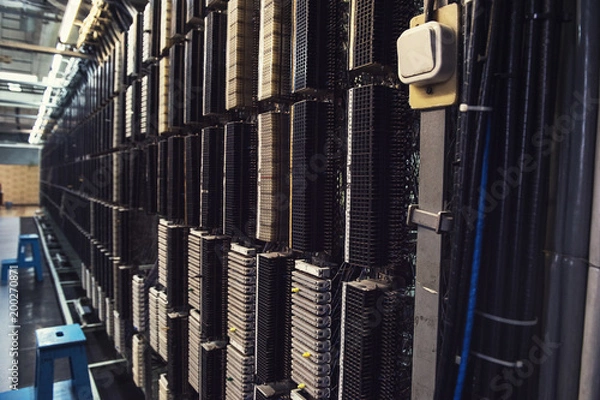 Fototapeta Photo of retro automatic telephone exchange