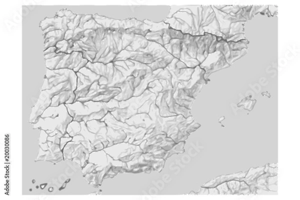Obraz mapa de españa fisico