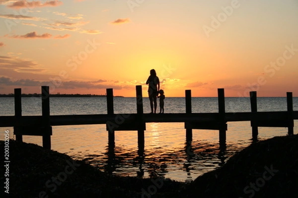 Obraz On the jetty at sunset
