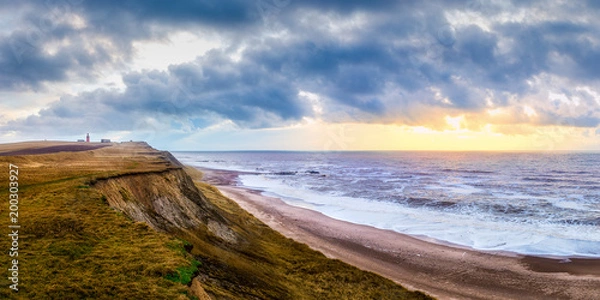 Fototapeta Danish coastline at the Bovbjerg Fyr near Lemvig