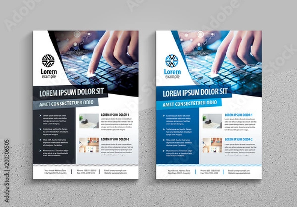 Obraz Flyer Layout with Geometric Accents