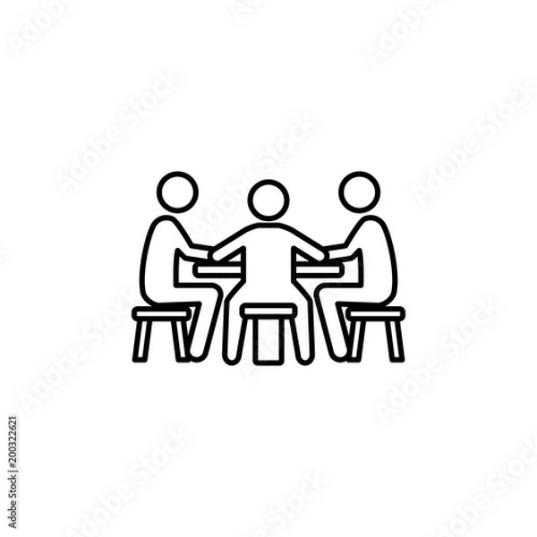 Fototapeta players at the table in the casino icon. Element of casino for mobile concept and web apps. Thin line  icon for website design and development, app development. Premium icon