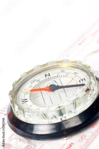 Fototapeta compass with focus on the north