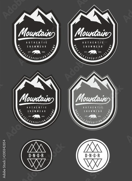 Obraz patch logo wektor góry zima śnieg