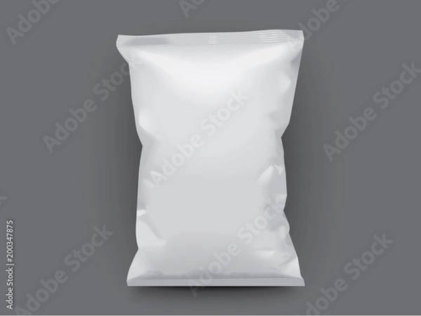 Fototapeta white paper, plastic bag on a dark background mock up 