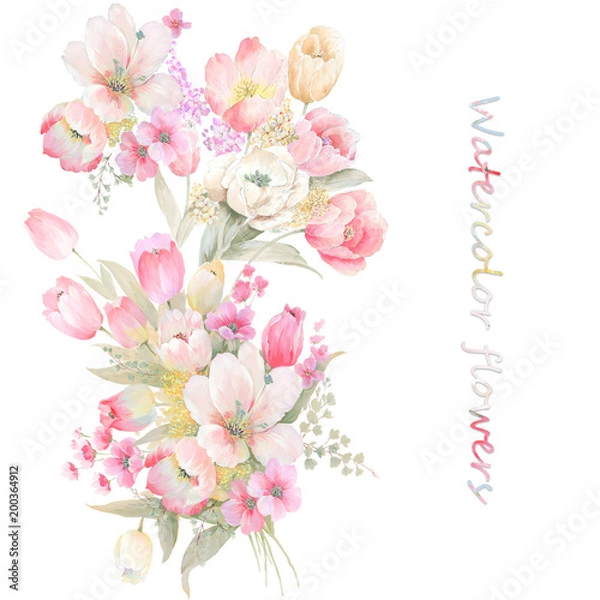 Obraz Elegant watercolor flowers