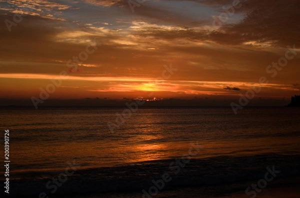 Fototapeta Sunset on a beach of new caledonia