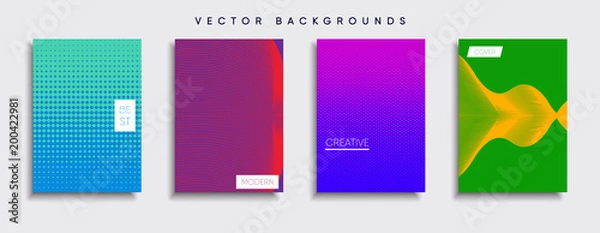 Fototapeta Vector cover designs. Future Poster template. Smartphone modern background set.