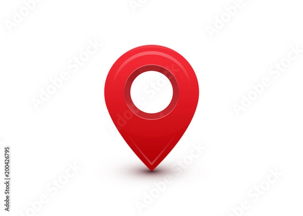 Fototapeta Pointer. Red marker for map destination, location