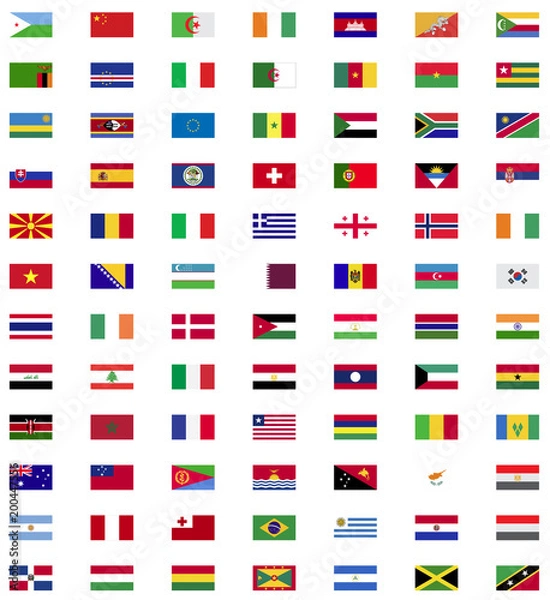 Fototapeta World flags collection