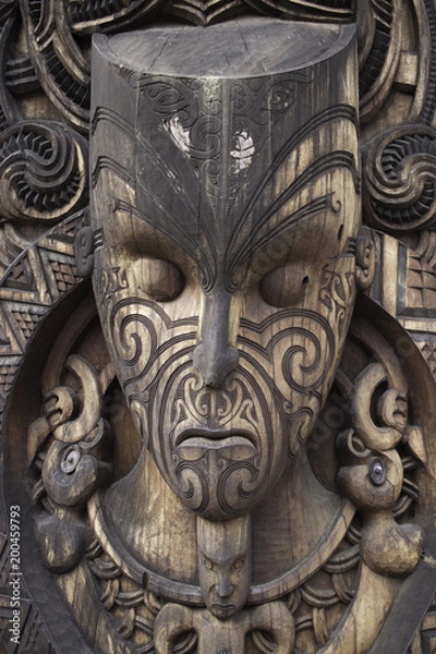 Obraz Maori mask new zealand culture