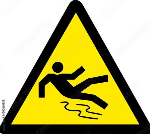 Fototapeta Slippery Surface warning Sign