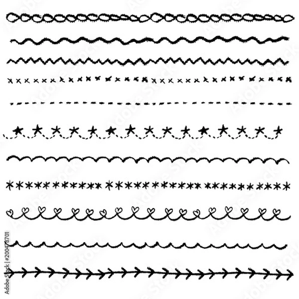 Obraz 手書き　チョークとクレヨンの素材 線2