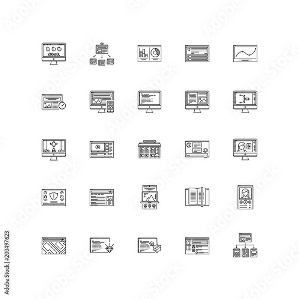 Obraz interface outline icons 25