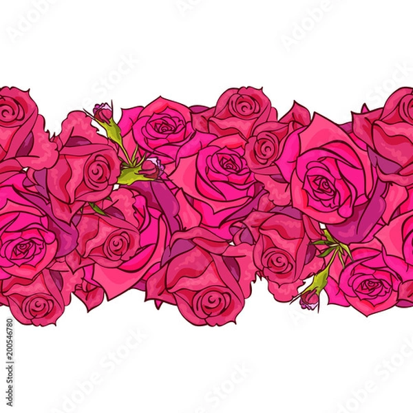 Fototapeta vector seamless flower pattern