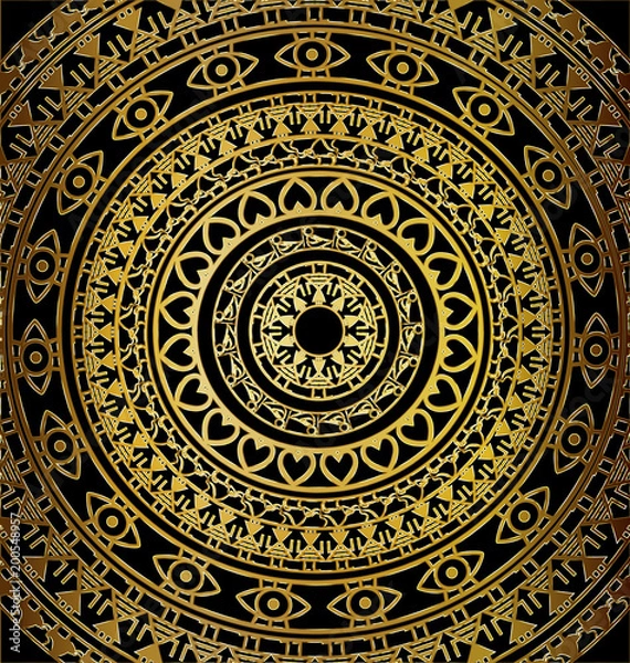 Obraz dark and golden circles