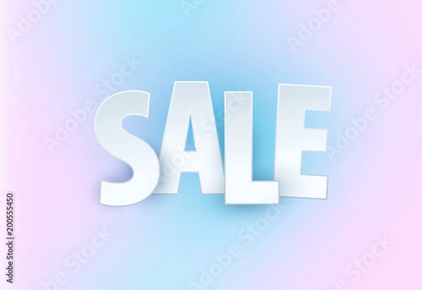 Fototapeta Sale abstract banner template design on soft elegant background. Special offer, colourful letters for shopping, promo, holidays, promotion. Typography, lettering for website, flyer. vector