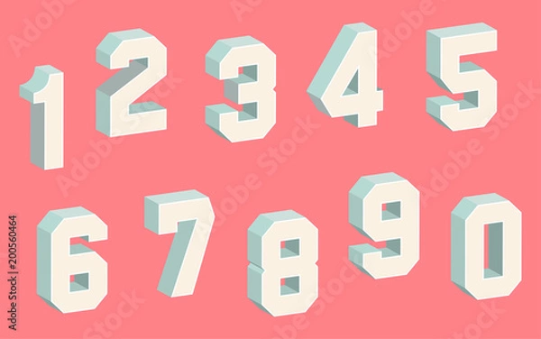Fototapeta 3D Block Numbers
