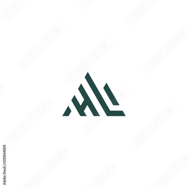 Obraz Mountain initials HL logo icon
