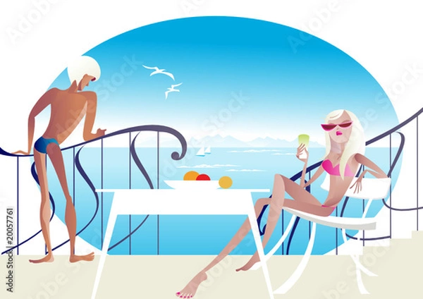 Obraz Couple on the terrace