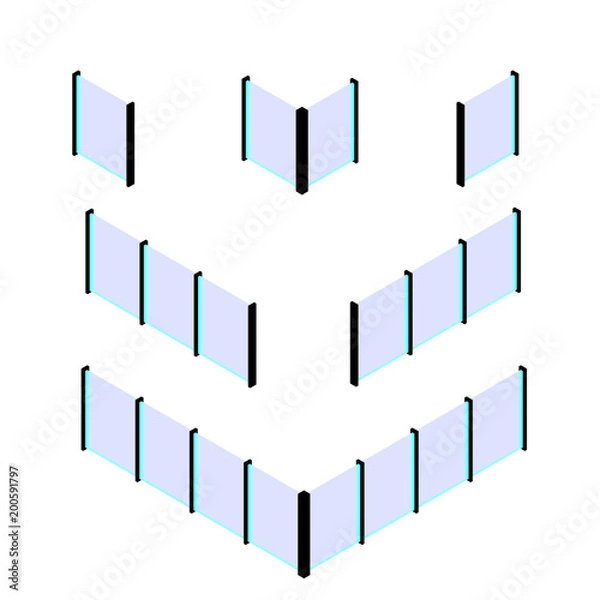 Obraz Isometric fence. Vector