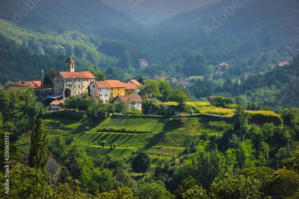 Obraz Panoramic view over Sassello village in Liguria, Italy