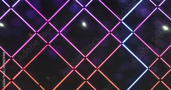 Fototapeta Abstract color neon or led lights background with bokeh effect