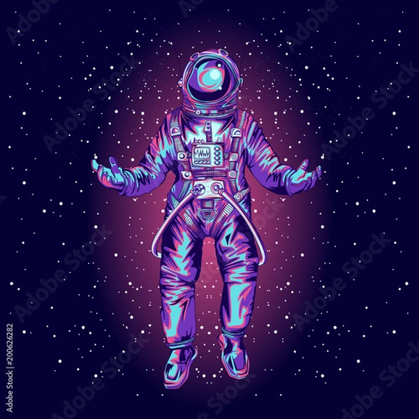 Fototapeta Astronaut in spacesuit on space.