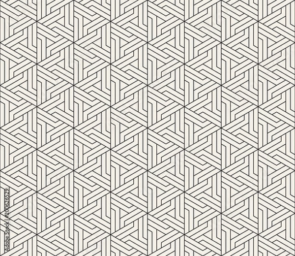 Fototapeta Vector seamless geometric pattern. Simple abstract lines lattice. Repeating elements stylish background