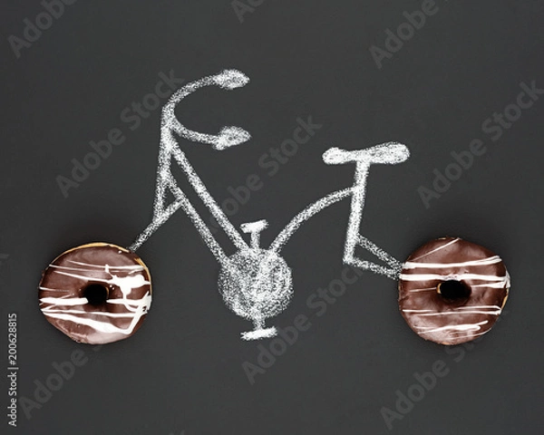 Obraz Bicycle with doughnut wheels