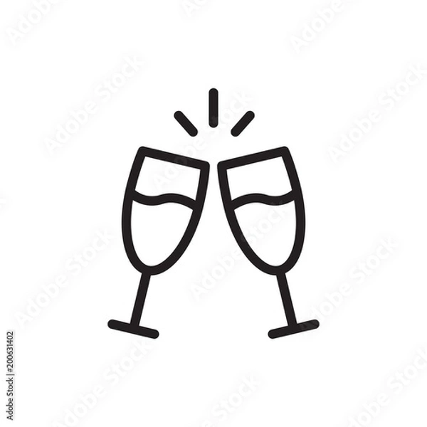 Obraz champaigne outline vector icon