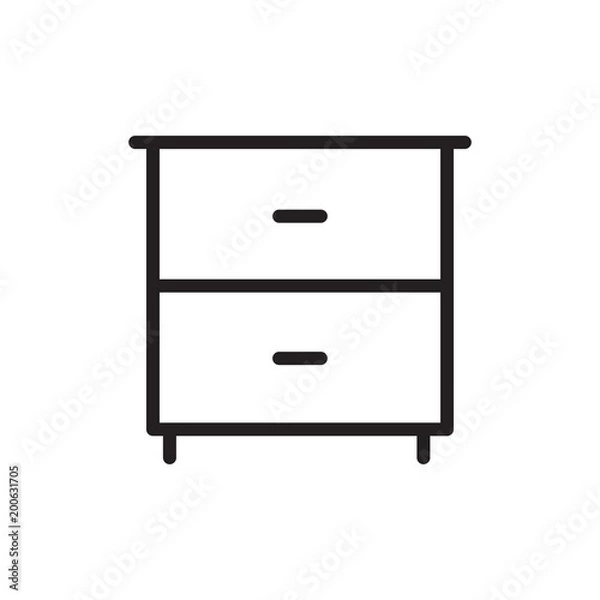 Fototapeta drawer outline vector icon