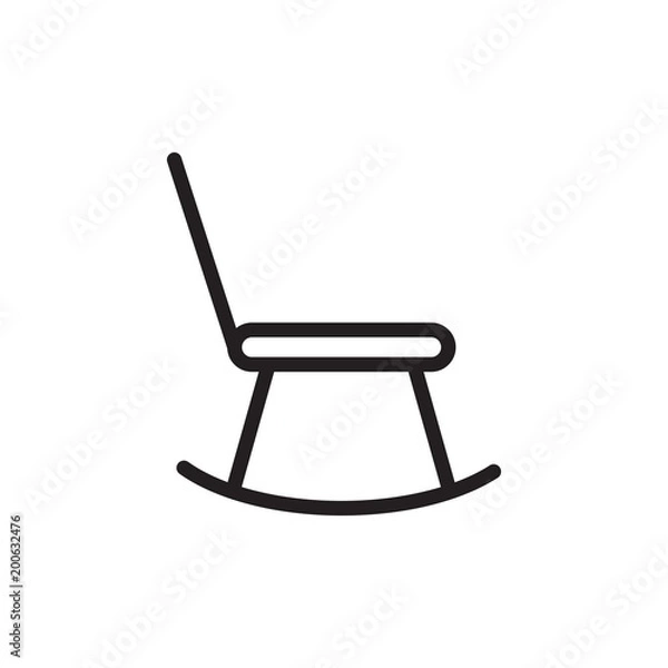 Obraz rocking chair outline vector icon