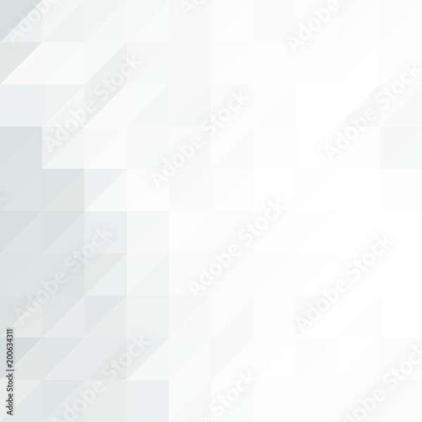 Fototapeta White and gray background. Geometric style. Mesh of triangles. Mosaic template for your design.