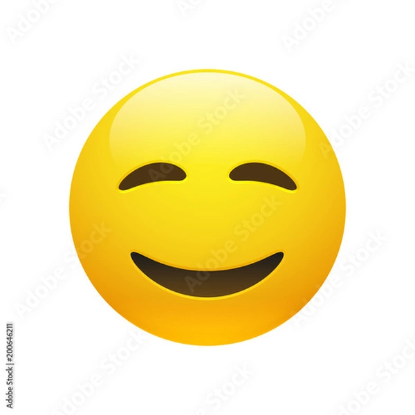 Fototapeta Vector Emoji yellow smiley face