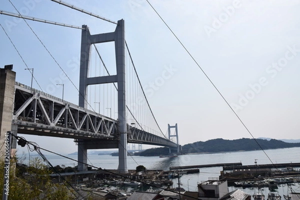 Fototapeta 岡山県下津井からの瀬戸大橋