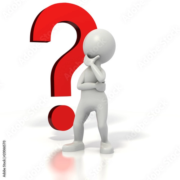 Obraz Stick man question mark thinking