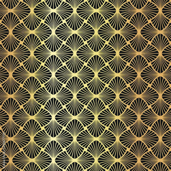 Fototapeta Seamless gold Art Deco pattern