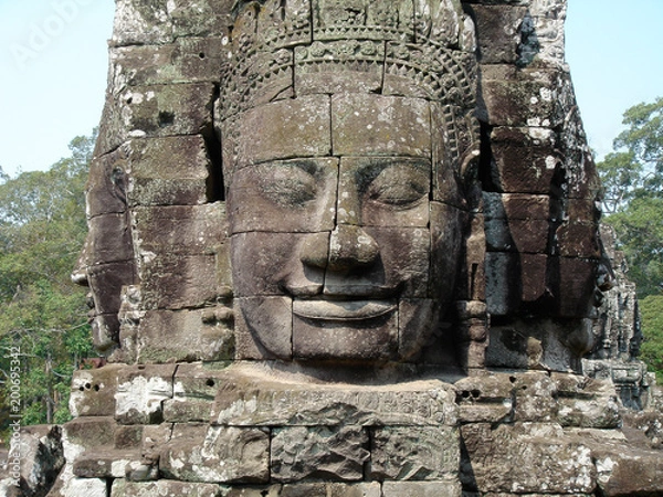 Obraz Faces of the Bayon temple in the Angkor Wat complex, Siem Reap, Cambodia