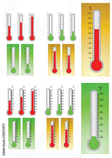 Fototapeta thermometers illustrated