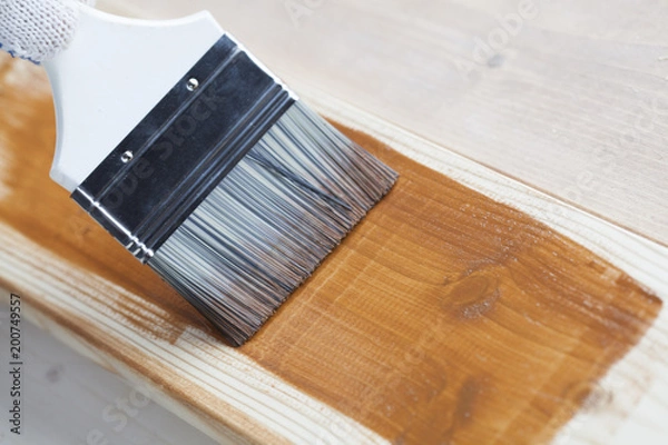 Fototapeta wood painting process