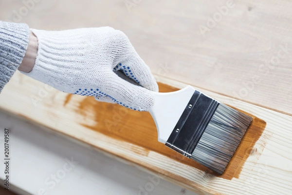 Fototapeta wood painting process