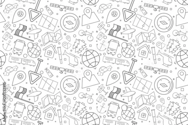 Fototapeta Vector navigation pattern. Navigation seamless background	