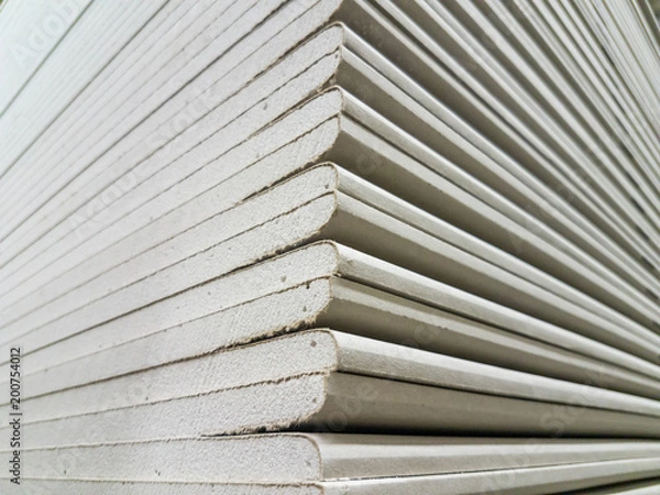 Obraz The stack of gypsum board preparing for construction