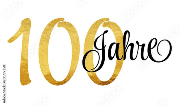 Obraz 100 lat - napis w kolorze złotym
